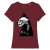 t-shirt chat tête de mort couleur bordeaux