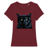 t-shirt chat noir couleur bordeaux
