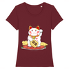 t-shirt chat maneki neko couleur bordeaux