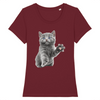 t-shirt chat chaton couleur bordeaux