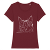 t-shirt chat dessin couleur bordeaux