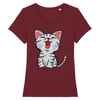 t-shirt petit chat couleur bordeaux