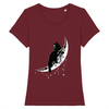 t-shirt chat noir esprit lunaire couleur bordeaux