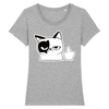 t-shirt chat doigt couleur gris