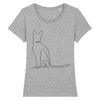 t-shirt chat motif discret couleur gris