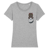 t-shirt chat poche couleur gris
