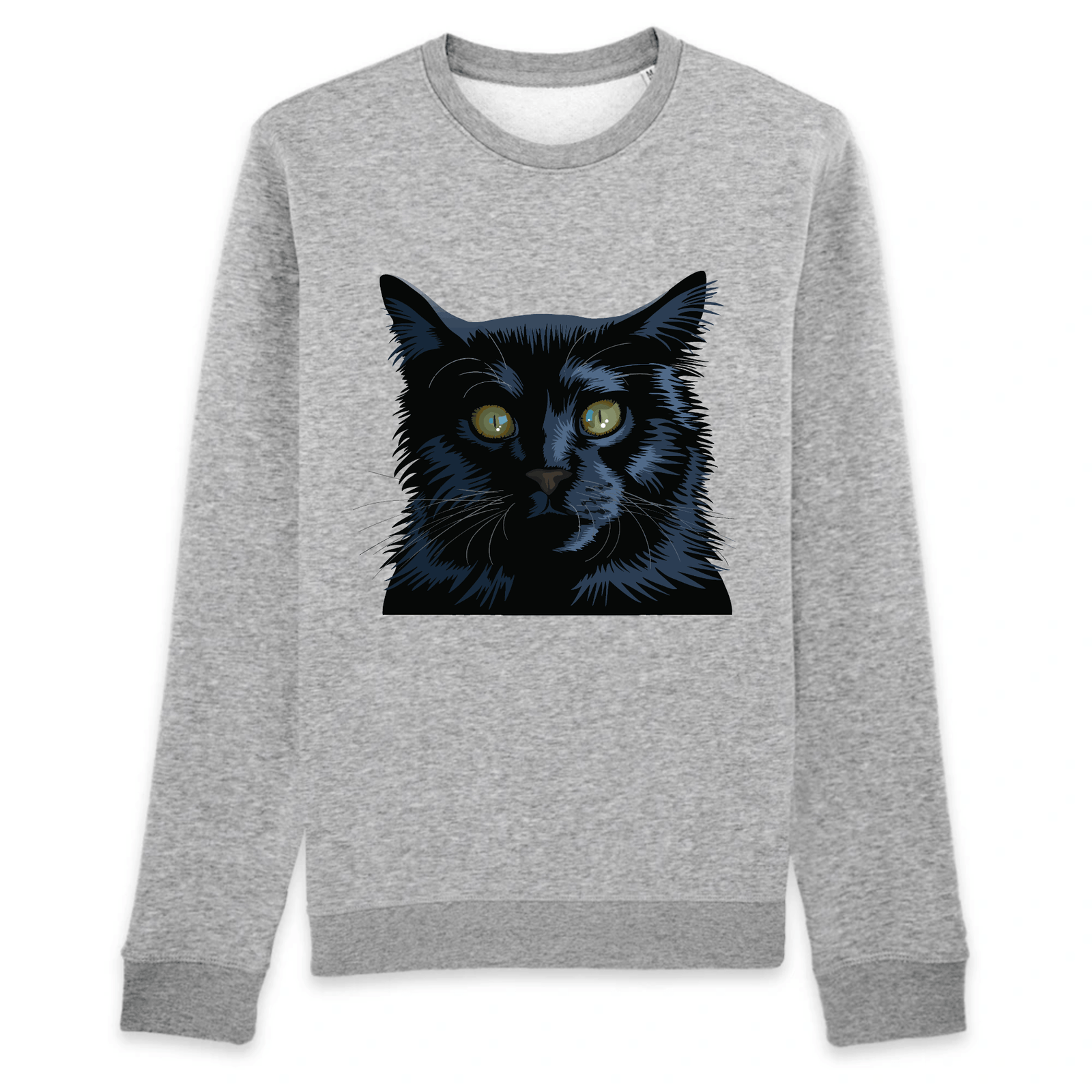 pull chat noir couleur gris