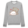 pull chat kawaii couleur gris