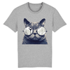 tee-shirt chat à lunettes couleur gris