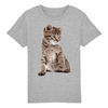 t-shirt chaton mignon enfant couleur gris