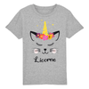 t-shirt chat licorne enfant couleur gris