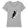 t-shirt chat noir esprit lunaire couleur  gris