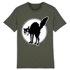 tee-shirt chat anarchiste couleur kaki