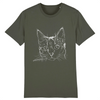 tee-shirt chat femme couleur kaki