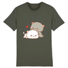 tee-shirt chat kawaii couleur kaki