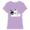 t-shirt chat doigt couleur lavande