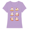 t-shirt chat japonais maneki neko couleur lavande