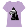 t-shirt chat tête de mort couleur lavande