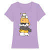 t-shirt chat totem couleur lavande