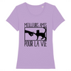 t-shirt chat meilleurs amis couleur lavande