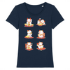 t-shirt chat japonais maneki neko couleur marine
