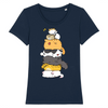 t-shirt chat totem couleur marine