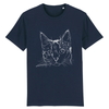 tee-shirt chat femme couleur marine
