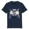 tee-shirt chat à lunettes couleur marine