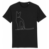 tee-shirt chat motif discret couleur noir