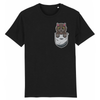 tee-shirt chat poche couleur noir