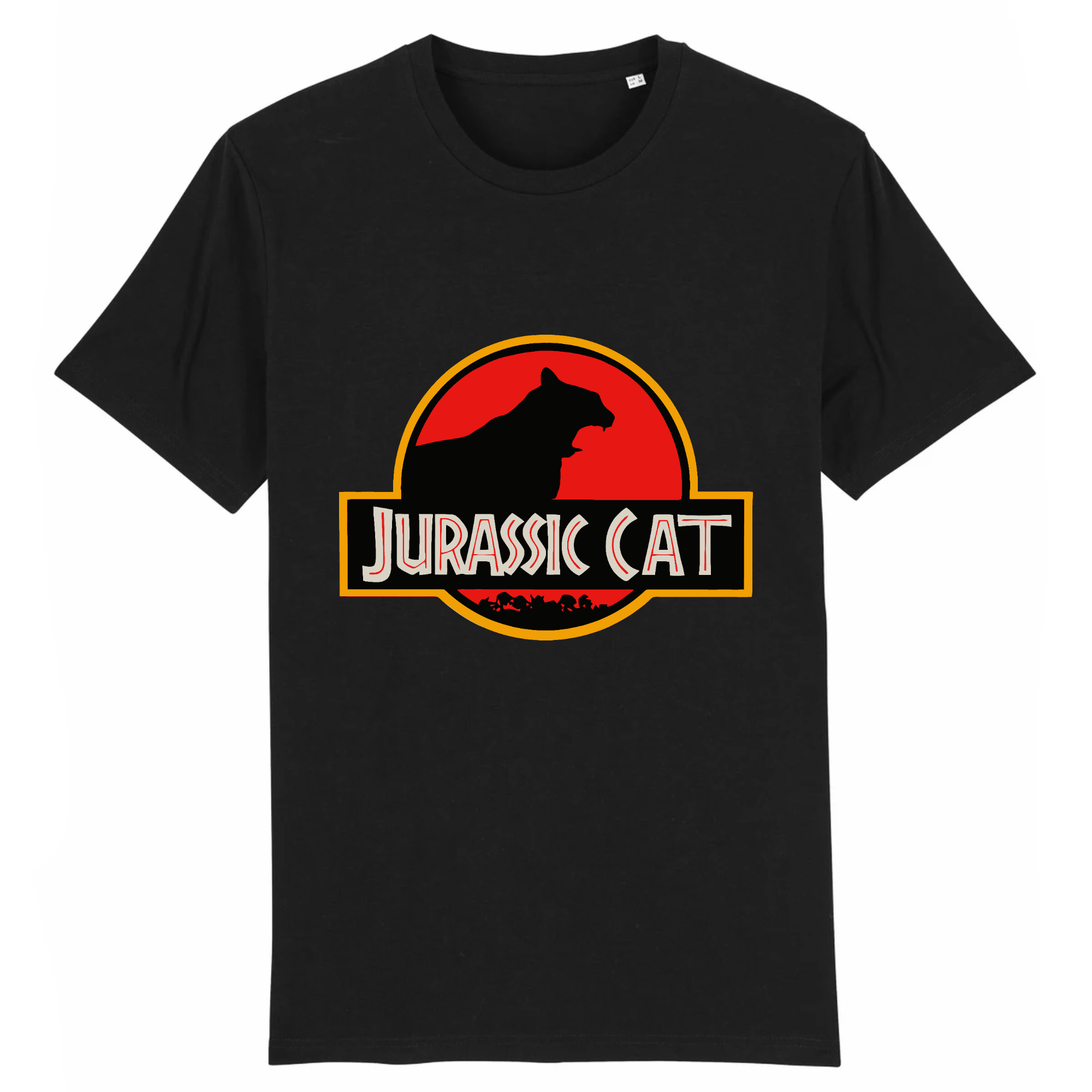 tee-shirt jurassic park chat couleur noir