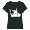 t-shirt chat doigt couleur noir