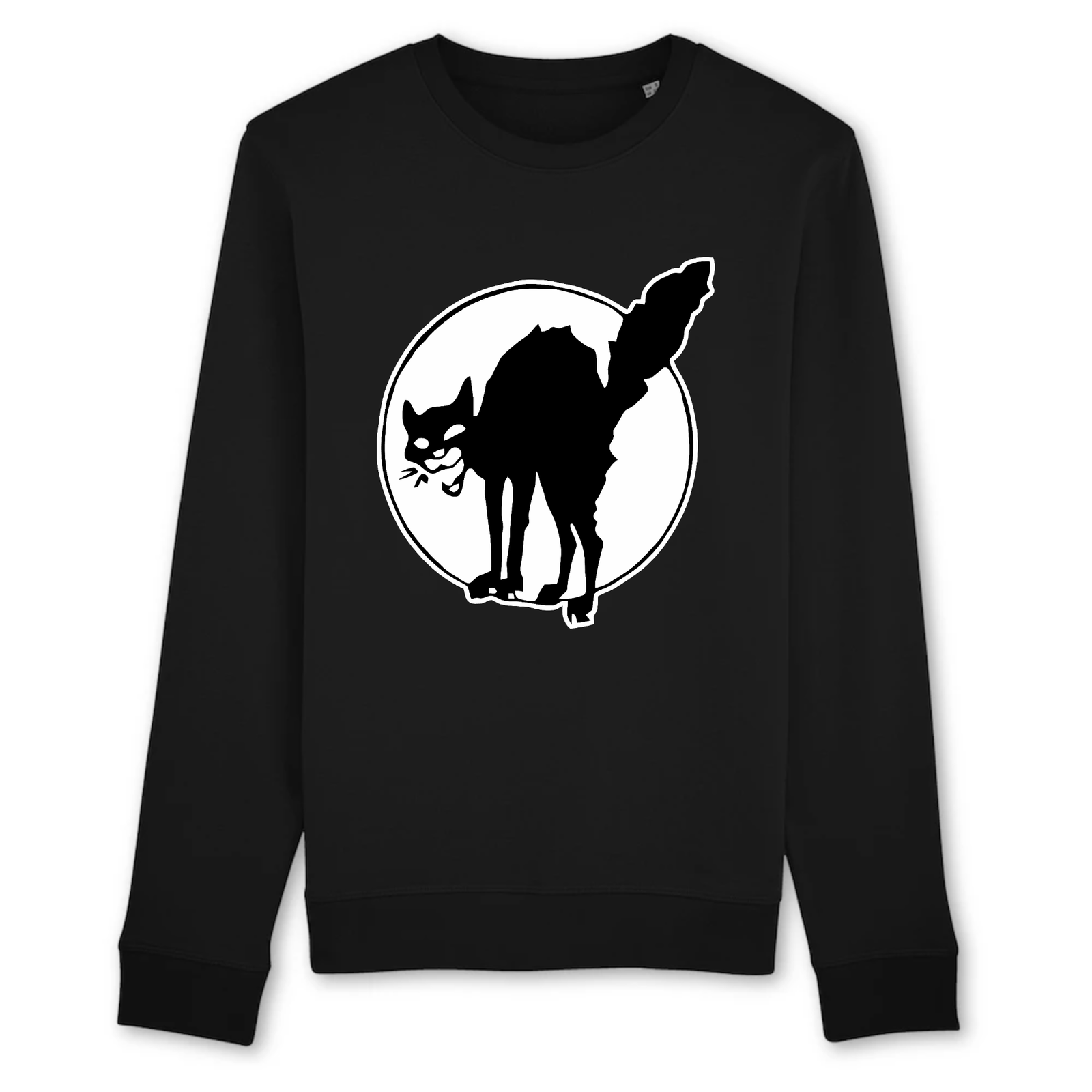pull chat anarchiste couleur noir