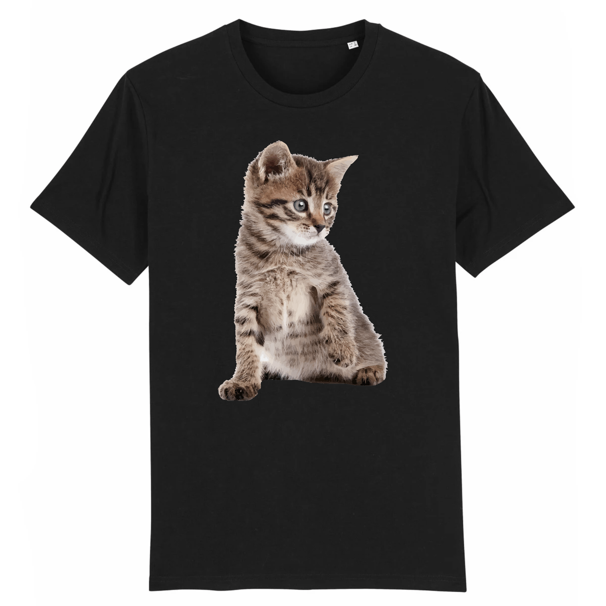 tee-shirt chaton mignon couleur noir
