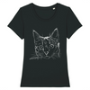 t-shirt chat dessin couleur noir