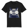 tee-shirt chat à lunettes couleur noir