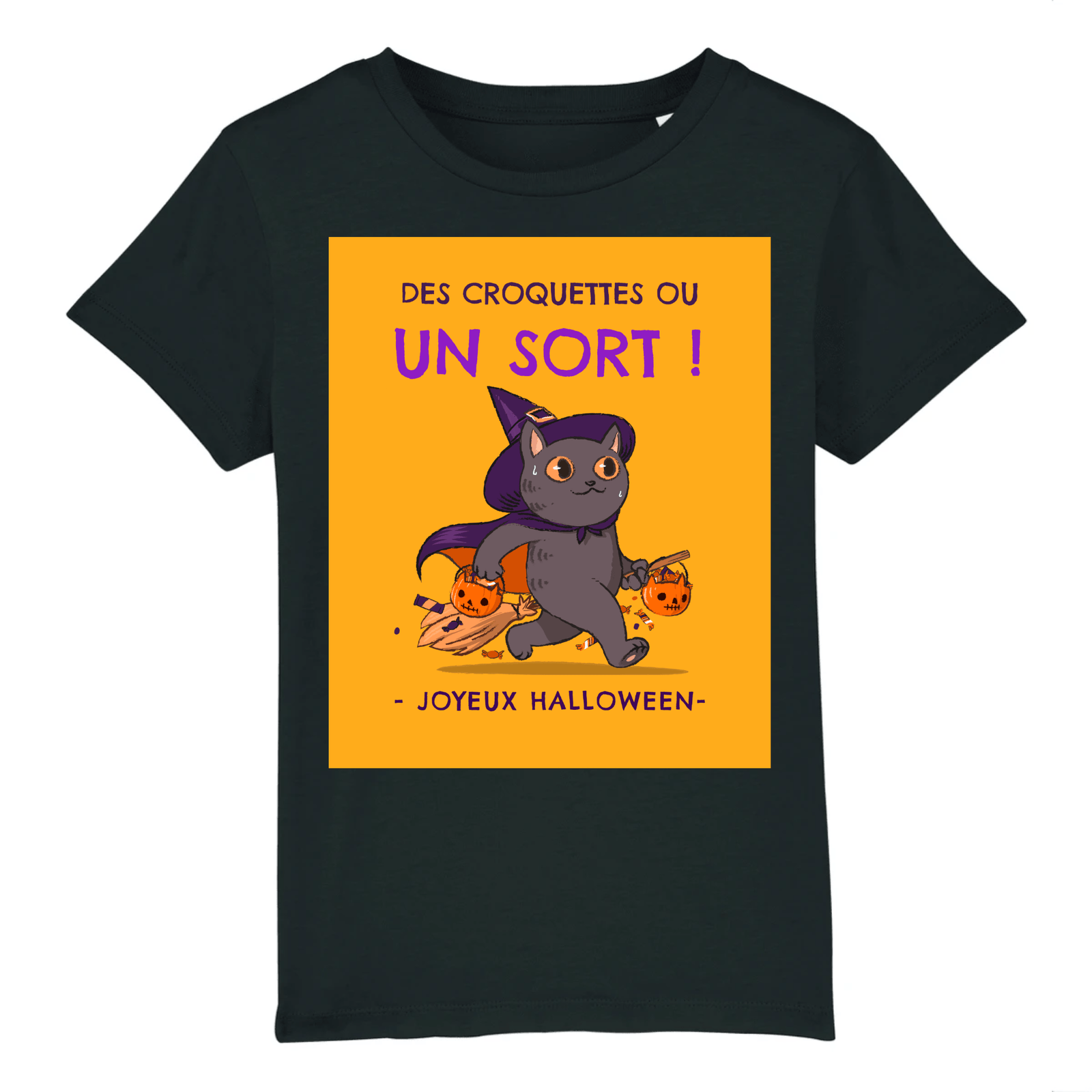 T-Shirt Chat Joyeux Halloween Enfant