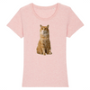 t-shirt chat roux couleur rose