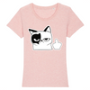 t-shirt chat doigt couleur rose