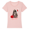 t-shirt chat noël couleur rose