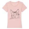 t-shirt chat dessin couleur rose
