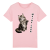 t-shirt chat maine coon enfant couleur rose