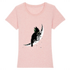 t-shirt chat noir esprit lunaire couleur rose