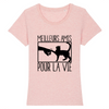 t-shirt chat meilleurs amis couleur rose