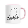 mug cat lover poignée rose