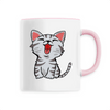 mug petit chat poignée rose