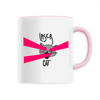 mug chat laser poignée rose