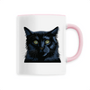 mug chat noir poignée rose
