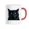 mug chat noir poignée rouge